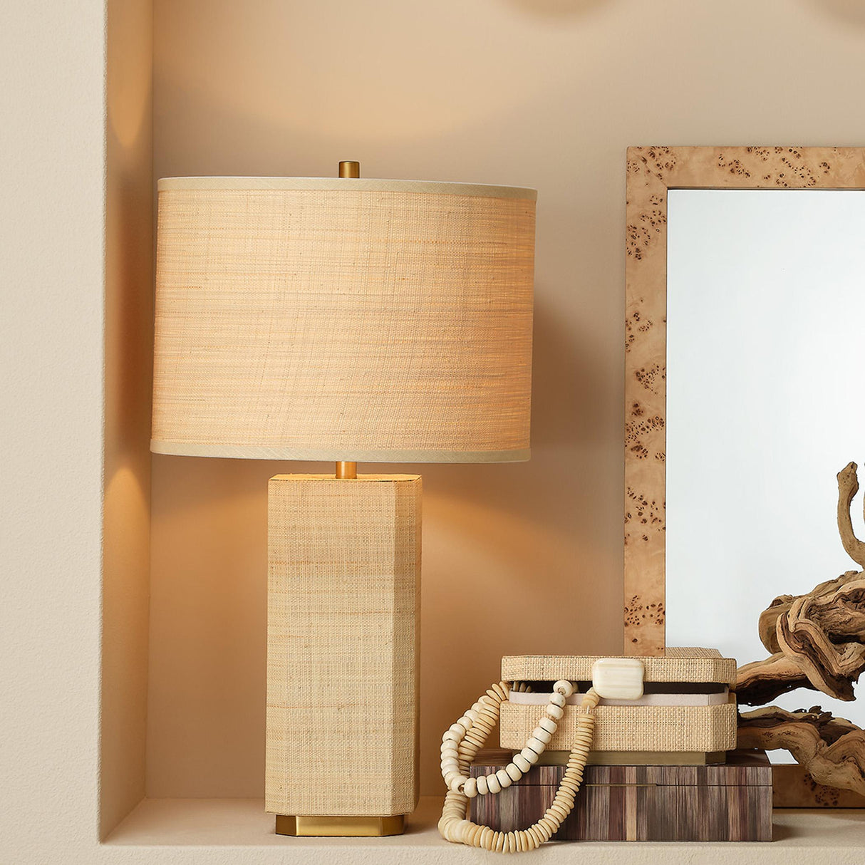 Jamie Young Utopia Raffia Table Lamp with Raffia Shade