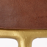 Jamie Young Henry Round Leather Bar Stool, Brown