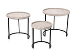 Jamie Young Maddox Faux Shagreen Nesting Tables (Set of 3), Cream
