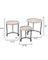 Jamie Young Maddox Faux Shagreen Nesting Tables (Set of 3), Cream