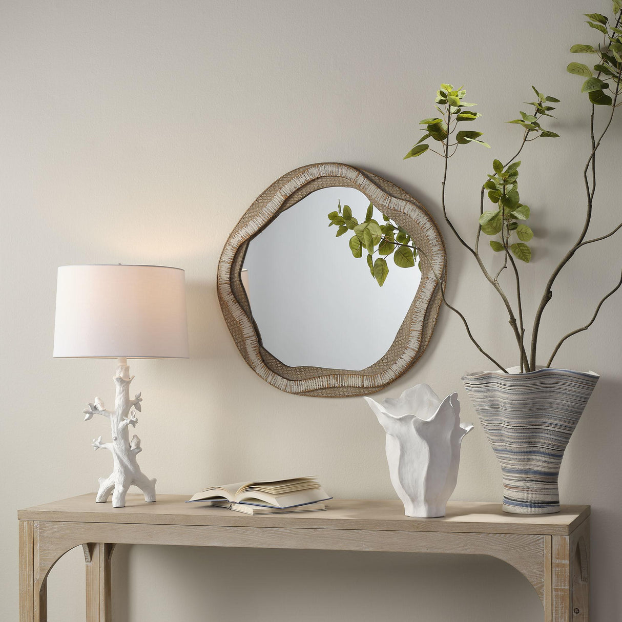 Jamie Young River Organic Rattan Mirror