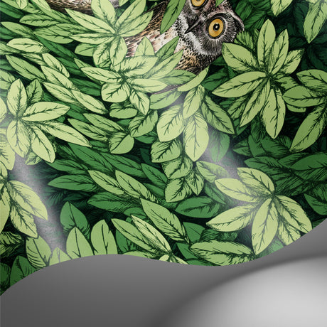 Cole & Son FOGLIE E CIVETTE GREEN Wallpaper