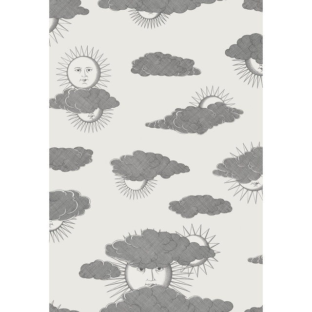 Cole & Son SOLI E NUVOLE BLACK WHITE Wallpaper
