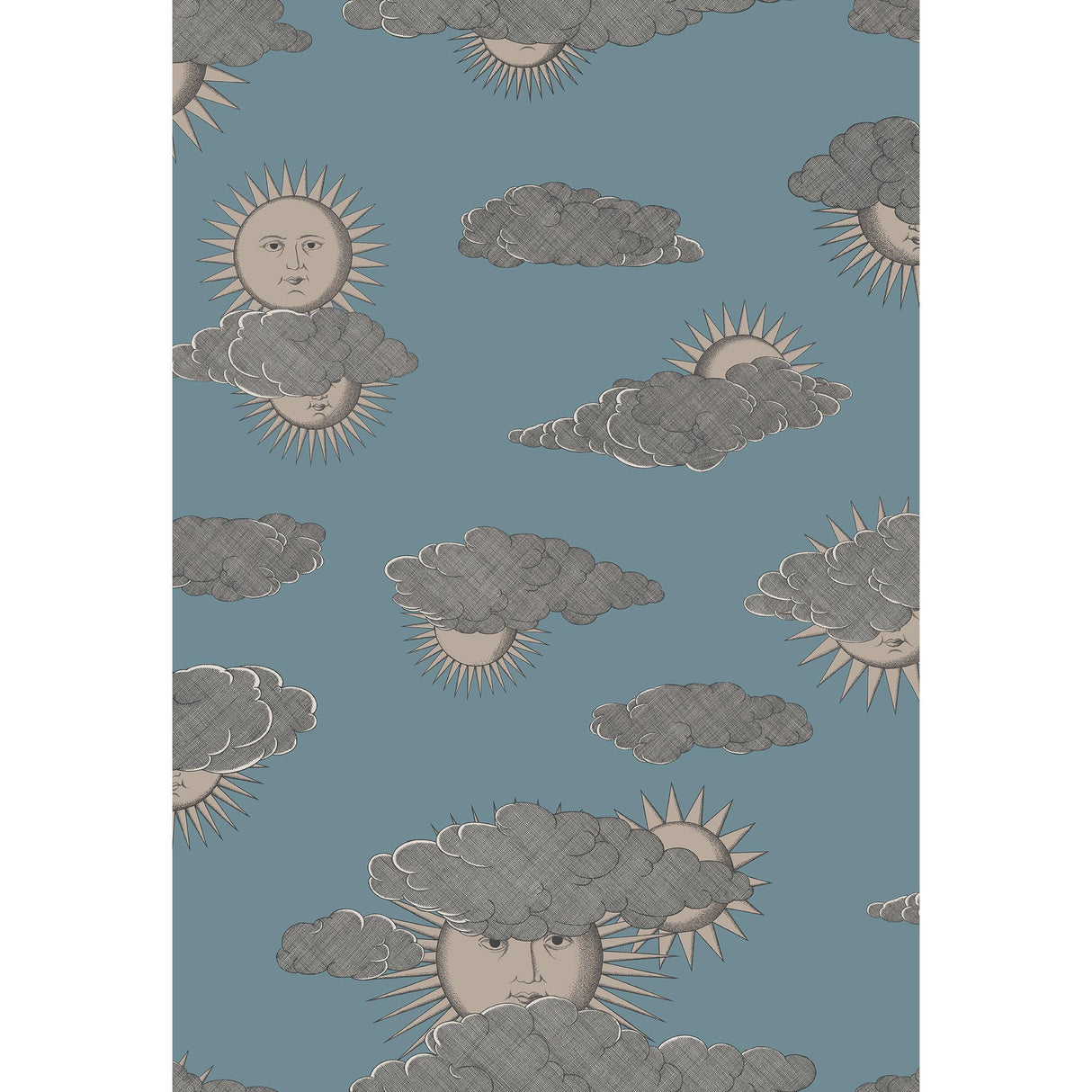 Cole & Son SOLI E NUVOLE TEAL Wallpaper