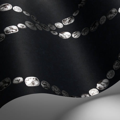 Cole & Son CAMMEI SILVER ON INK Wallpaper