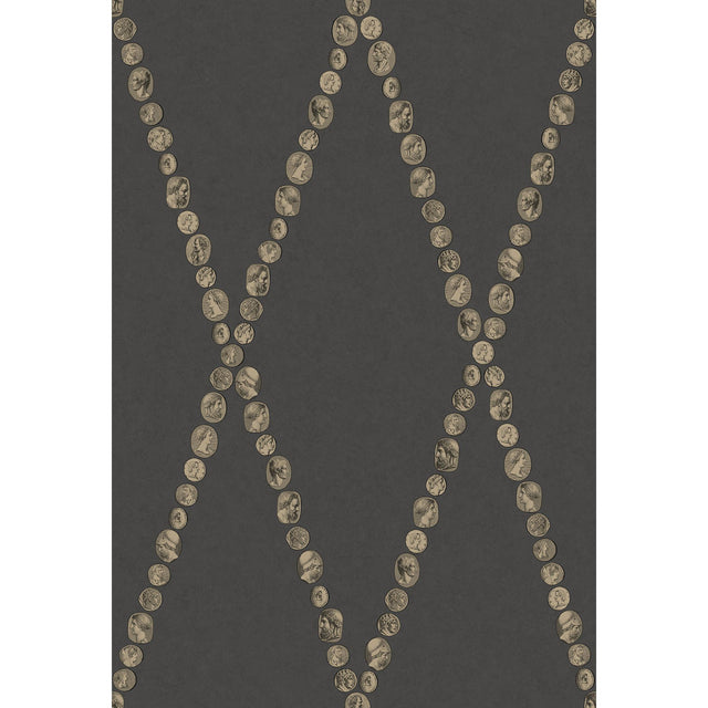 Cole & Son CAMMEI GOLD ON CHARCOAL Wallpaper