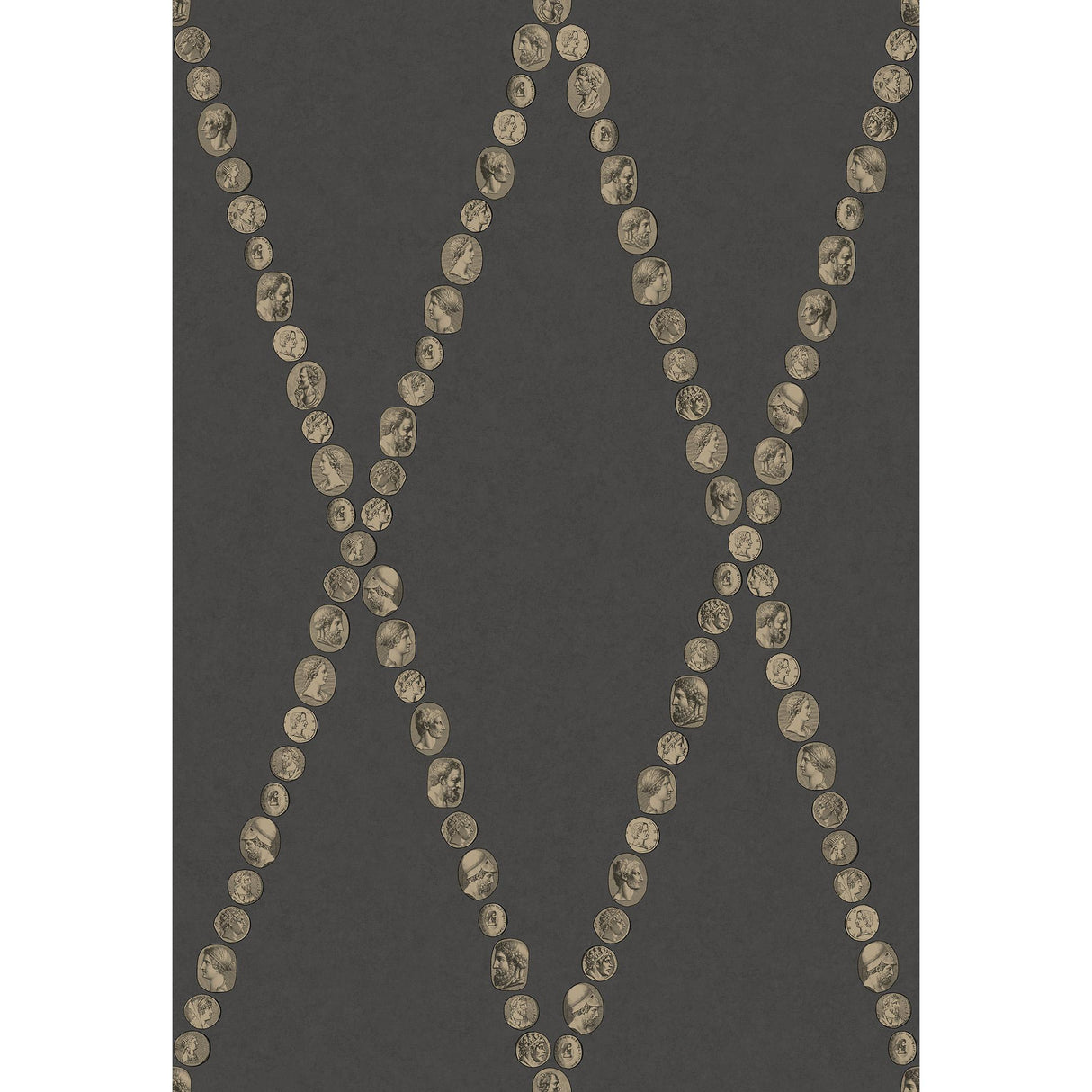 Cole & Son CAMMEI GOLD ON CHARCOAL Wallpaper