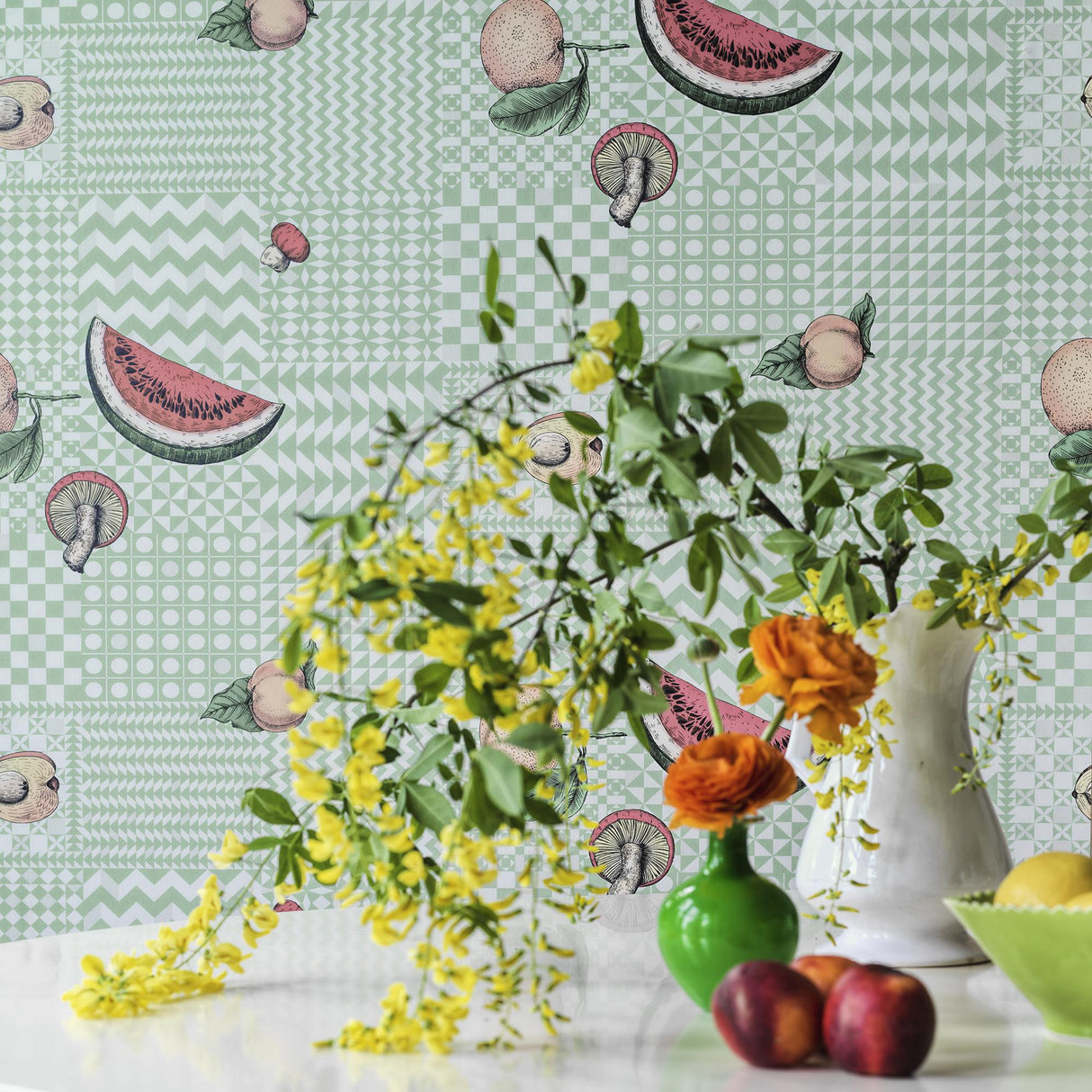 Cole & Son FRUTTA E GEOMETRICO PASTEL Wallpaper