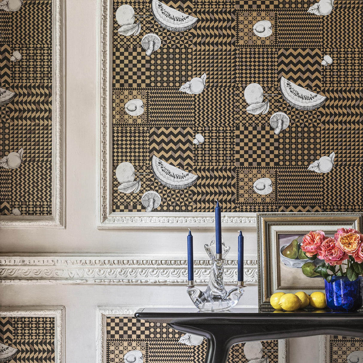 Cole & Son FRUTTA E GEOMETRICO GOLD Wallpaper