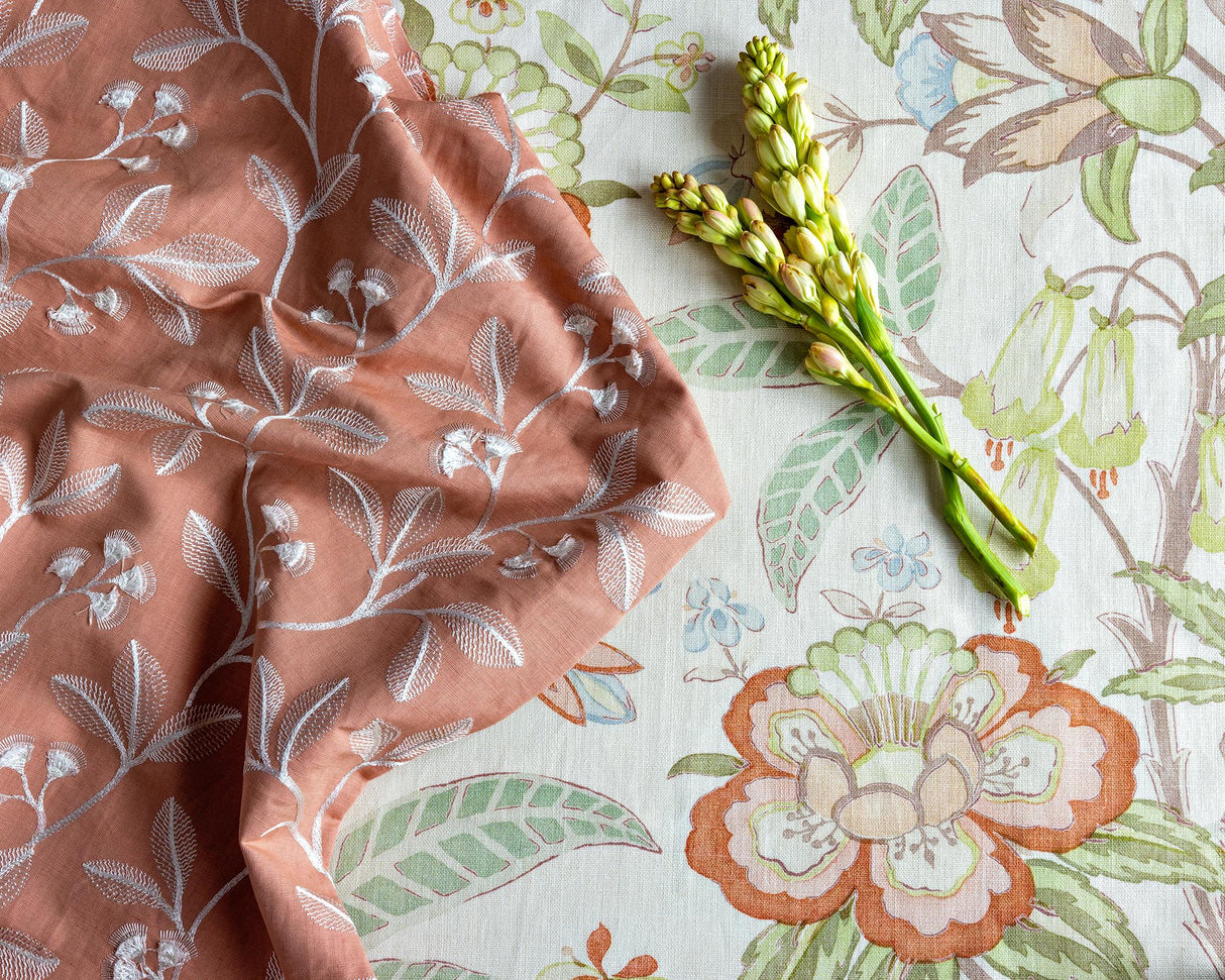 Lee Jofa DAVENPORT PRINT CORAL Fabric