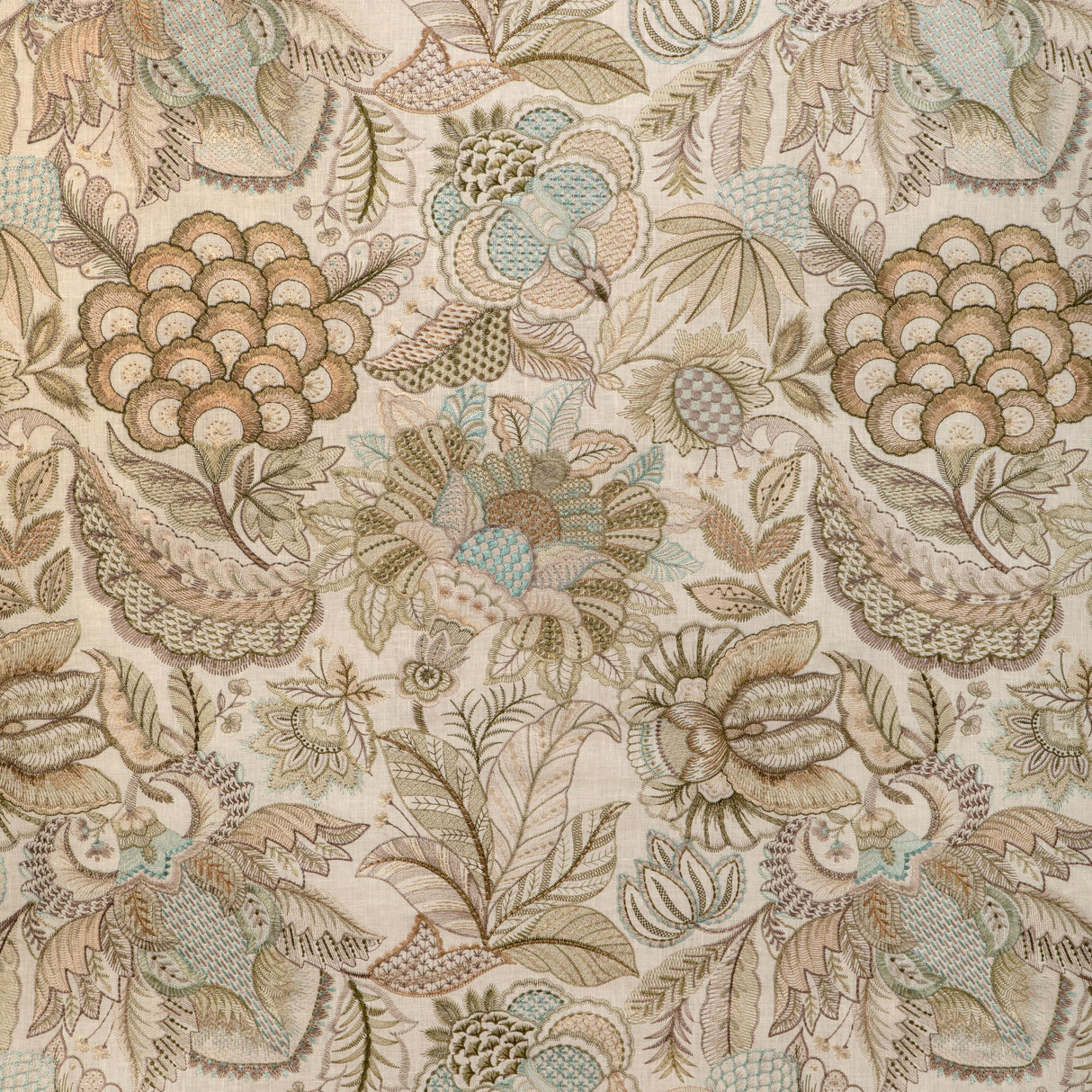 Lee Jofa EDEN EMB SAGE/STONE Drapery Fabric
