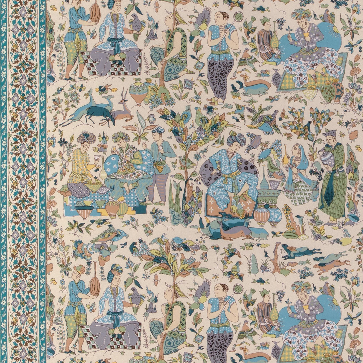 Brunschwig & Fils SHALIMAR PRINT AQUA/LEAF Drapery Fabric