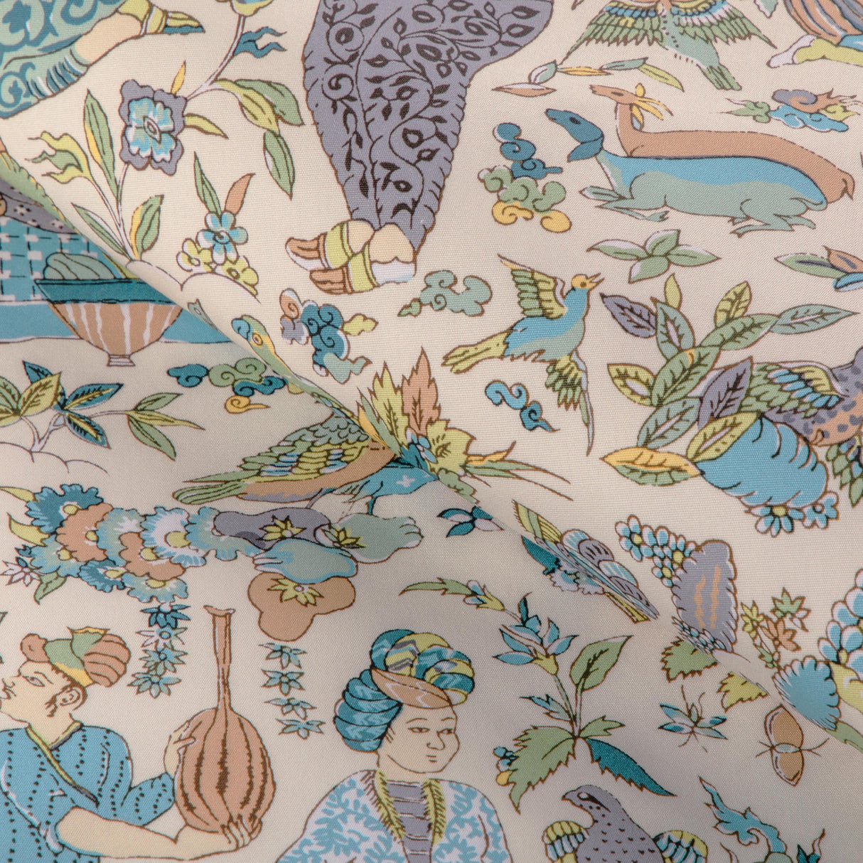 Brunschwig & Fils SHALIMAR PRINT AQUA/LEAF Drapery Fabric