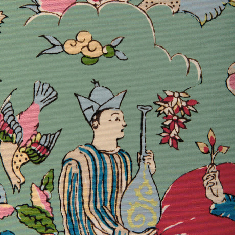 Brunschwig & Fils SHALIMAR PRINT JADE/ROSE Drapery Fabric