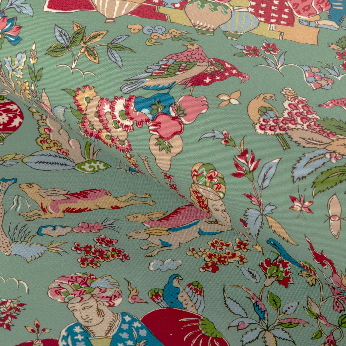 Brunschwig & Fils SHALIMAR PRINT JADE/ROSE Drapery Fabric