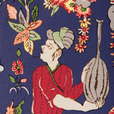 Brunschwig & Fils SHALIMAR PRINT NAVY/RED Drapery Fabric