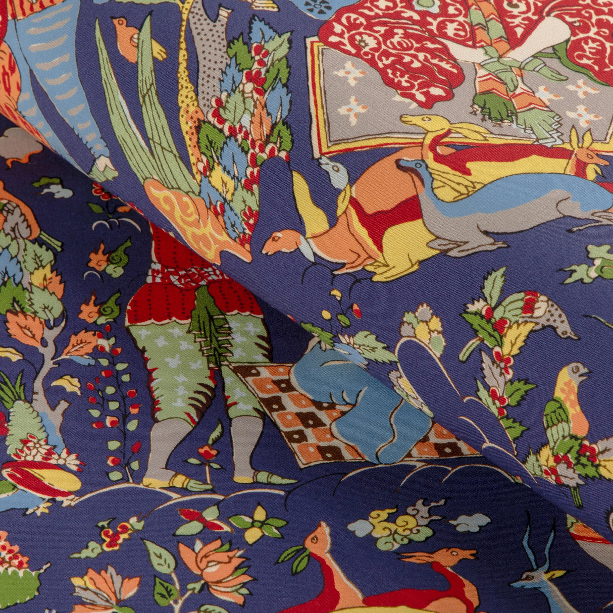 Brunschwig & Fils SHALIMAR PRINT NAVY/RED Drapery Fabric