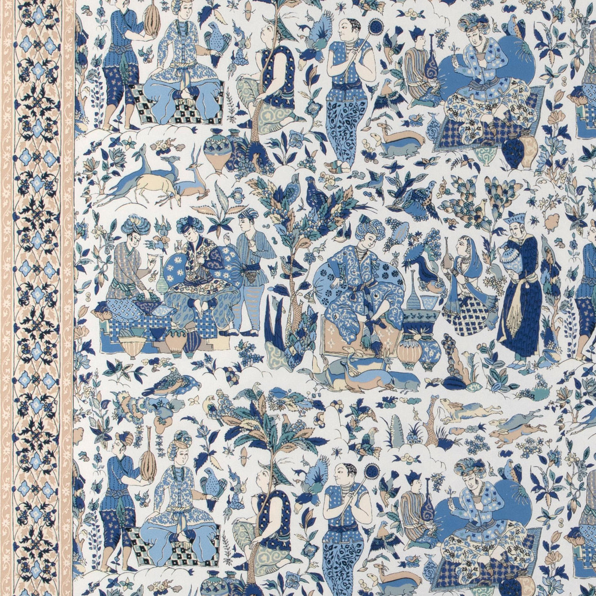 Brunschwig & Fils SHALIMAR PRINT BLUE/SAND Drapery Fabric