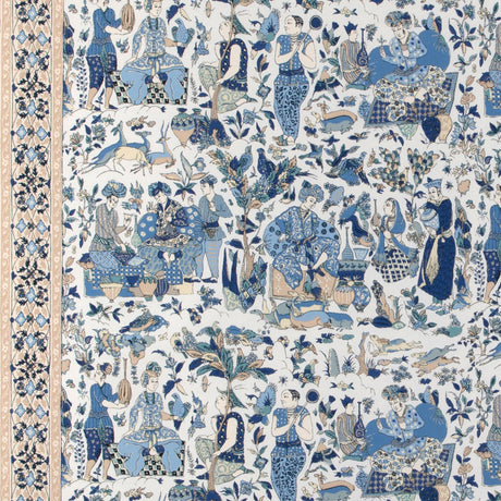 Brunschwig & Fils SHALIMAR PRINT BLUE/SAND Drapery Fabric