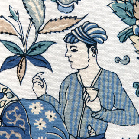 Brunschwig & Fils SHALIMAR PRINT BLUE/SAND Drapery Fabric