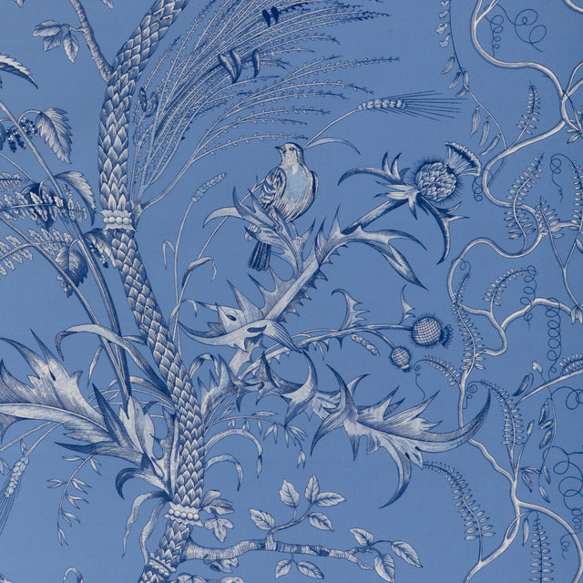 Brunschwig & Fils BIRD AND THISTLE II BLUE Drapery Fabric