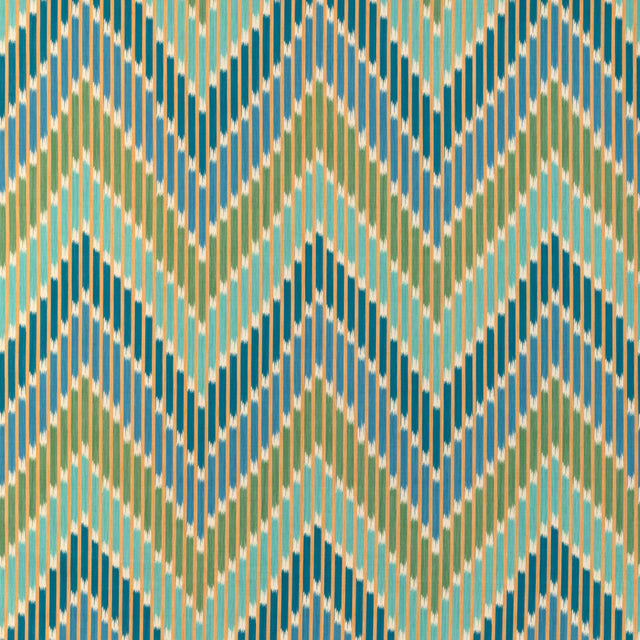 Brunschwig & Fils CASCADE PRINT TEAL/GREEN Fabric