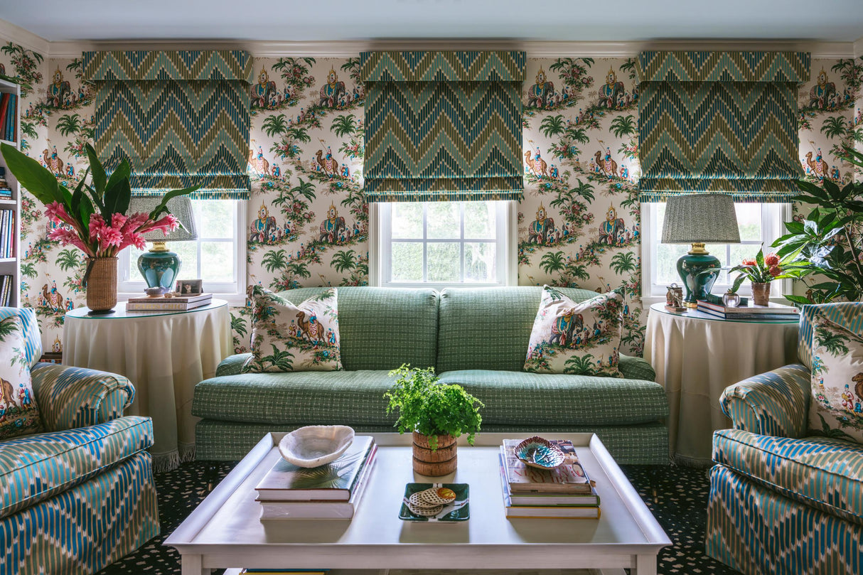 Brunschwig & Fils CASCADE PRINT TEAL/GREEN Fabric