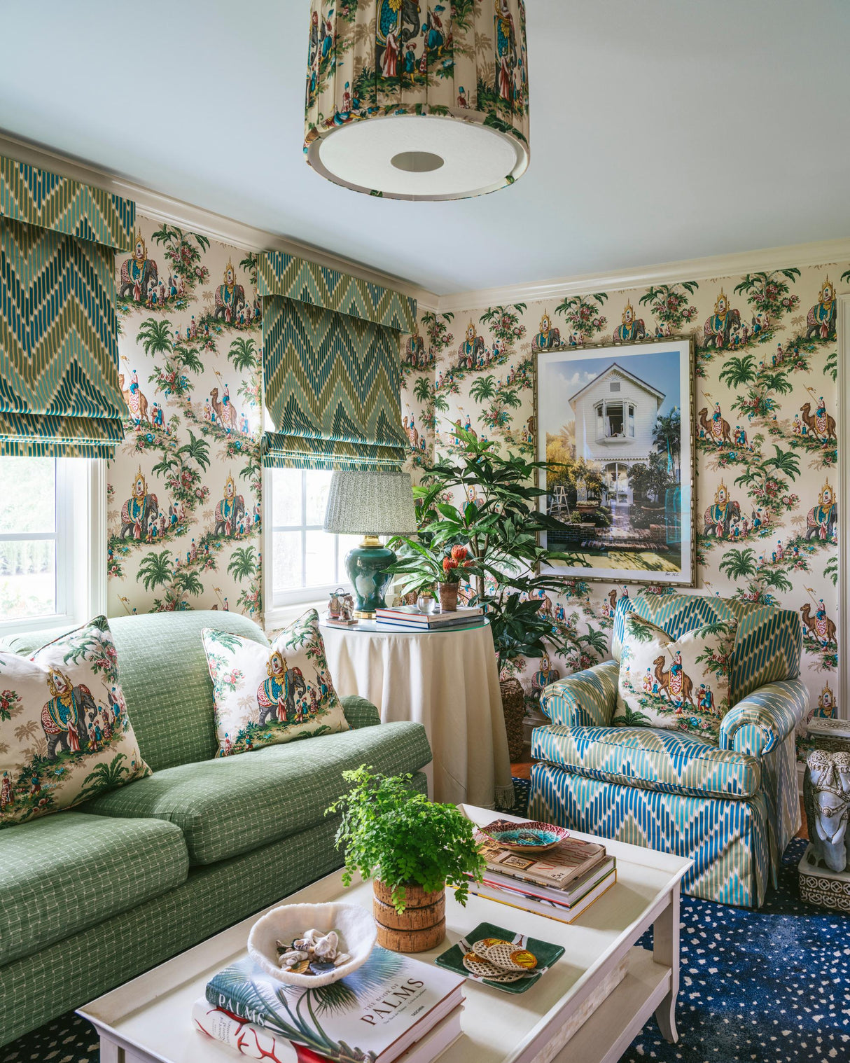 Brunschwig & Fils CASCADE PRINT TEAL/GREEN Fabric