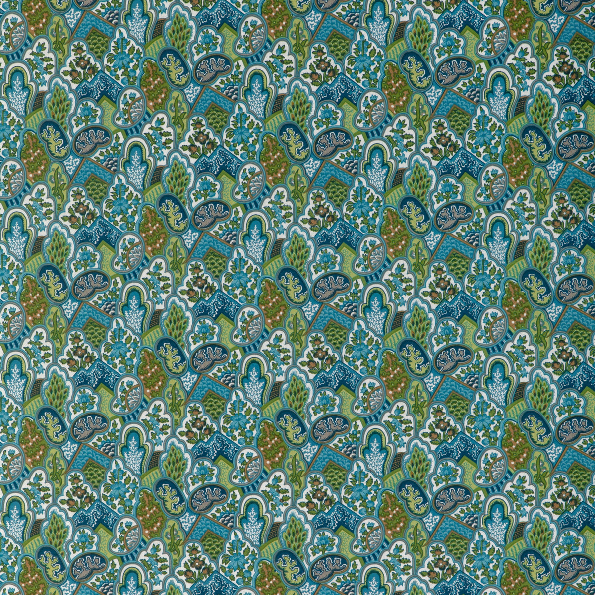 Brunschwig & Fils VILLANDRY PRINT AQUA Drapery Fabric