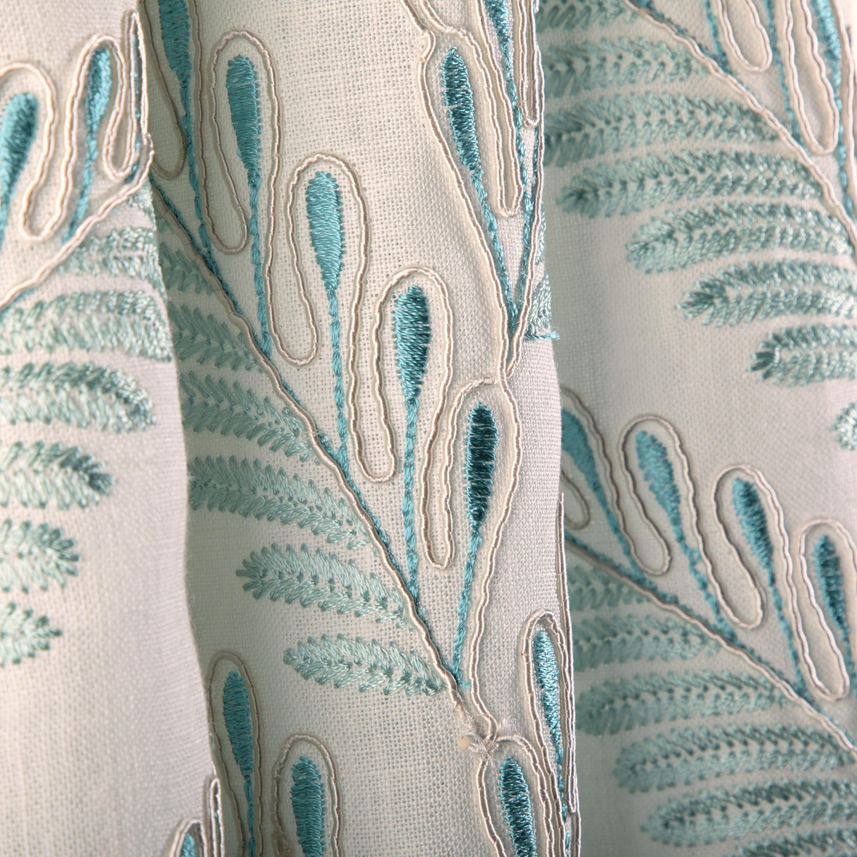 Brunschwig & Fils FOUGERE EMB AQUA Drapery Fabric