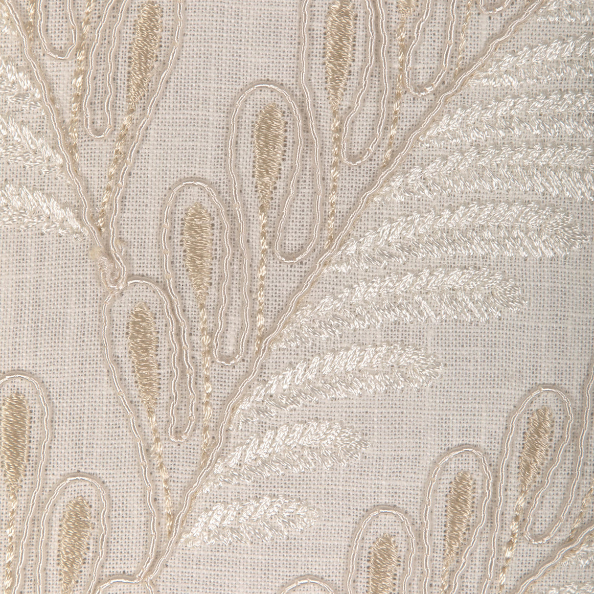 Brunschwig & Fils FOUGERE EMB CREAM Drapery Fabric