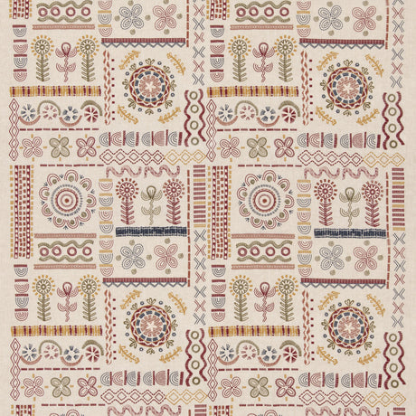 G P & J Baker SPIN OFF RED/GREEN Drapery Fabric