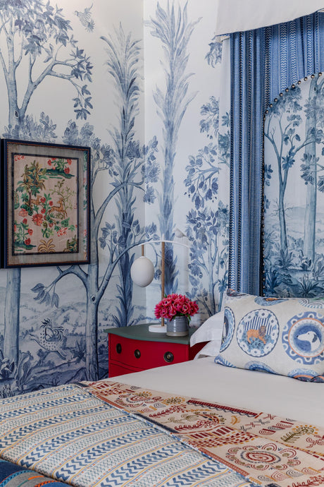 G P & J Baker SPIN OFF RED/GREEN Drapery Fabric