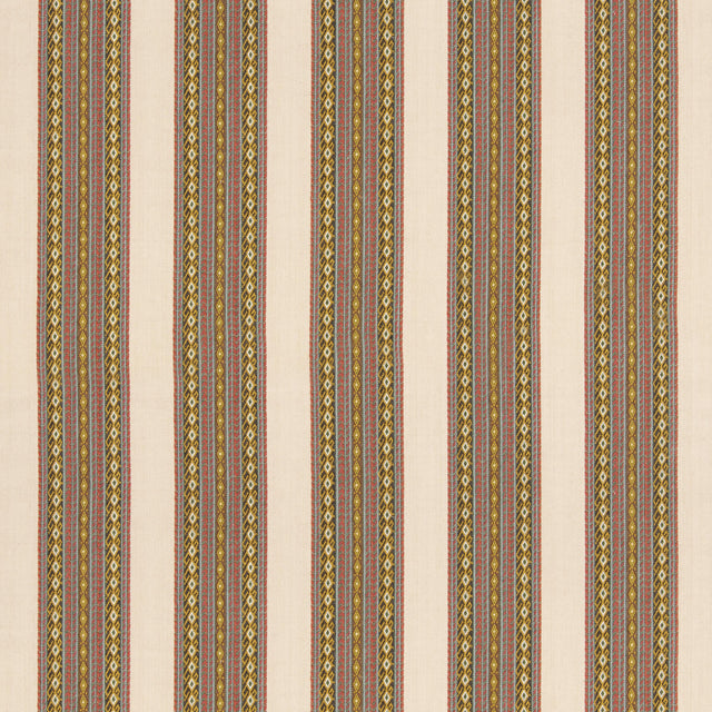 G P & J Baker WORLDS APART AQUA/OCHRE Fabric