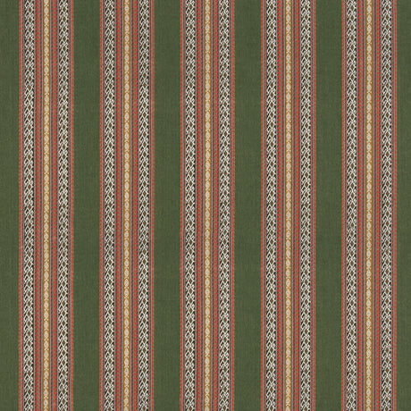 G P & J Baker WORLDS APART GREEN/CORAL Fabric