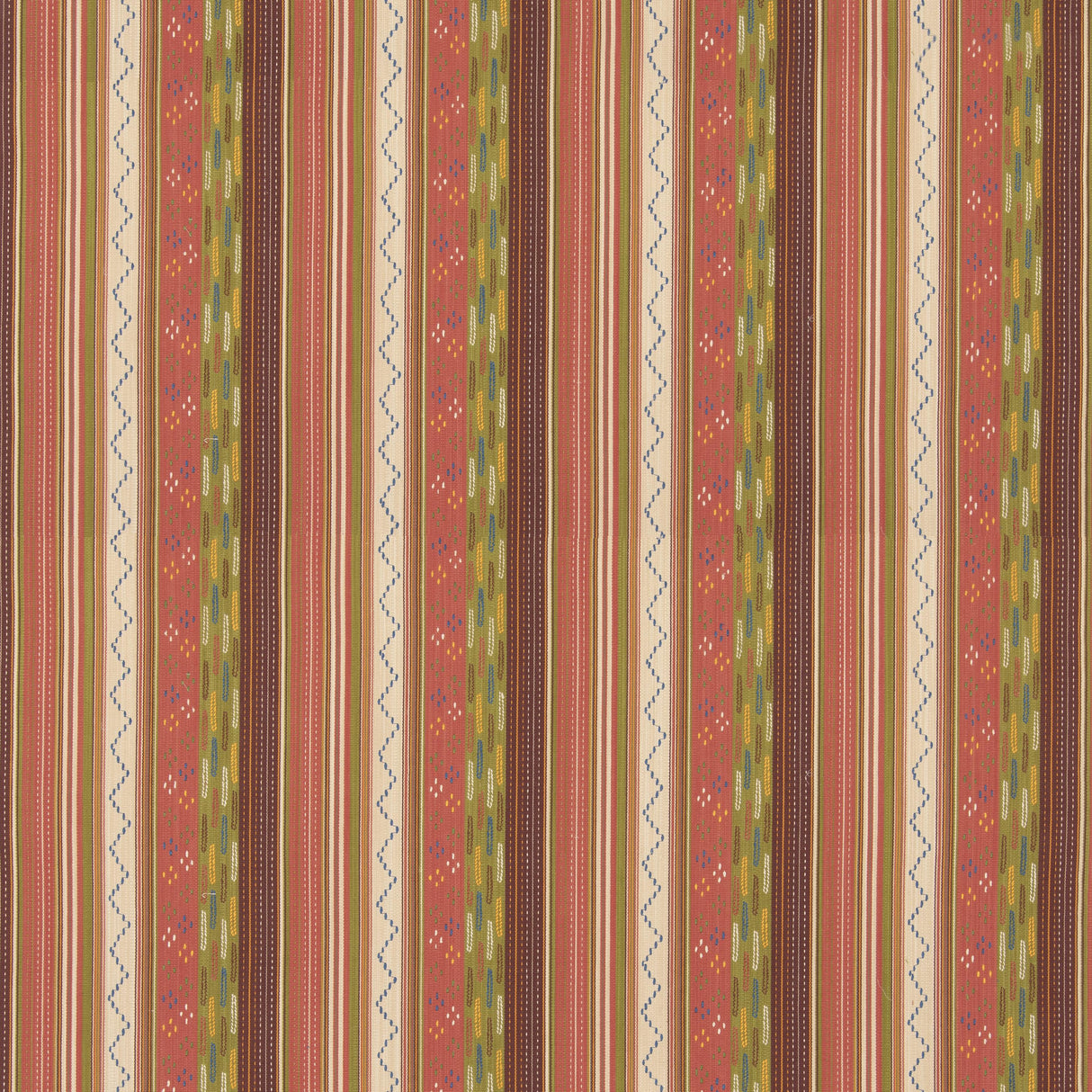 G P & J Baker RUNAWAY CORAL/GREEN Fabric