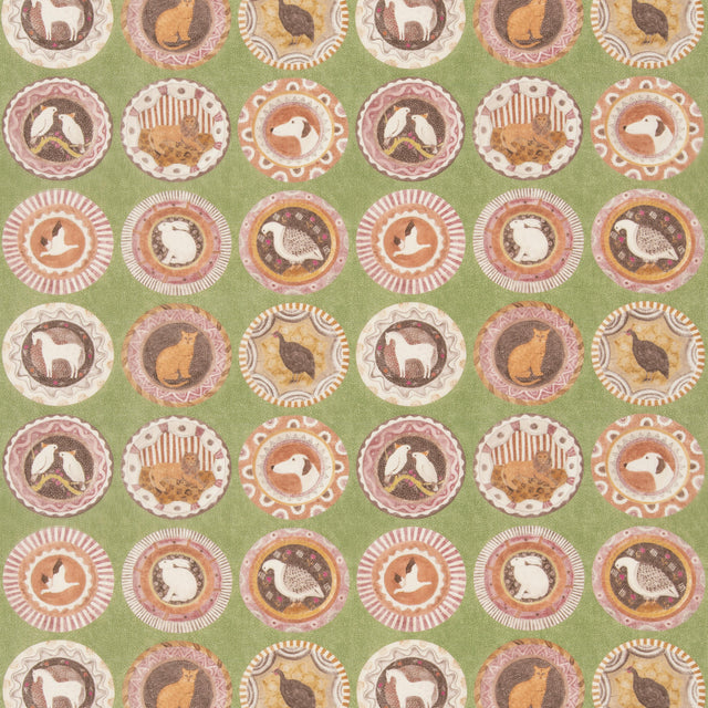 G P & J Baker ROBINA'S DINNER PARTY GREEN Fabric