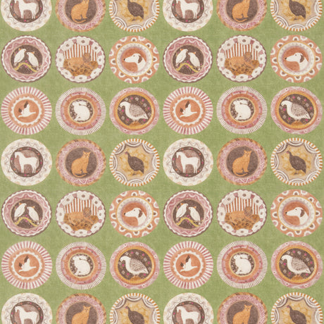 G P & J Baker ROBINA'S DINNER PARTY GREEN Fabric