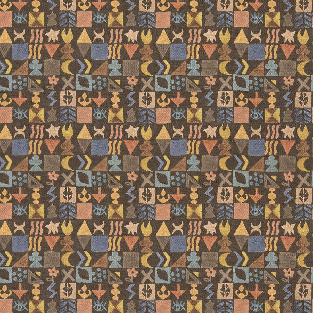 G P & J Baker POTATO PRINT CHOCOLATE Fabric