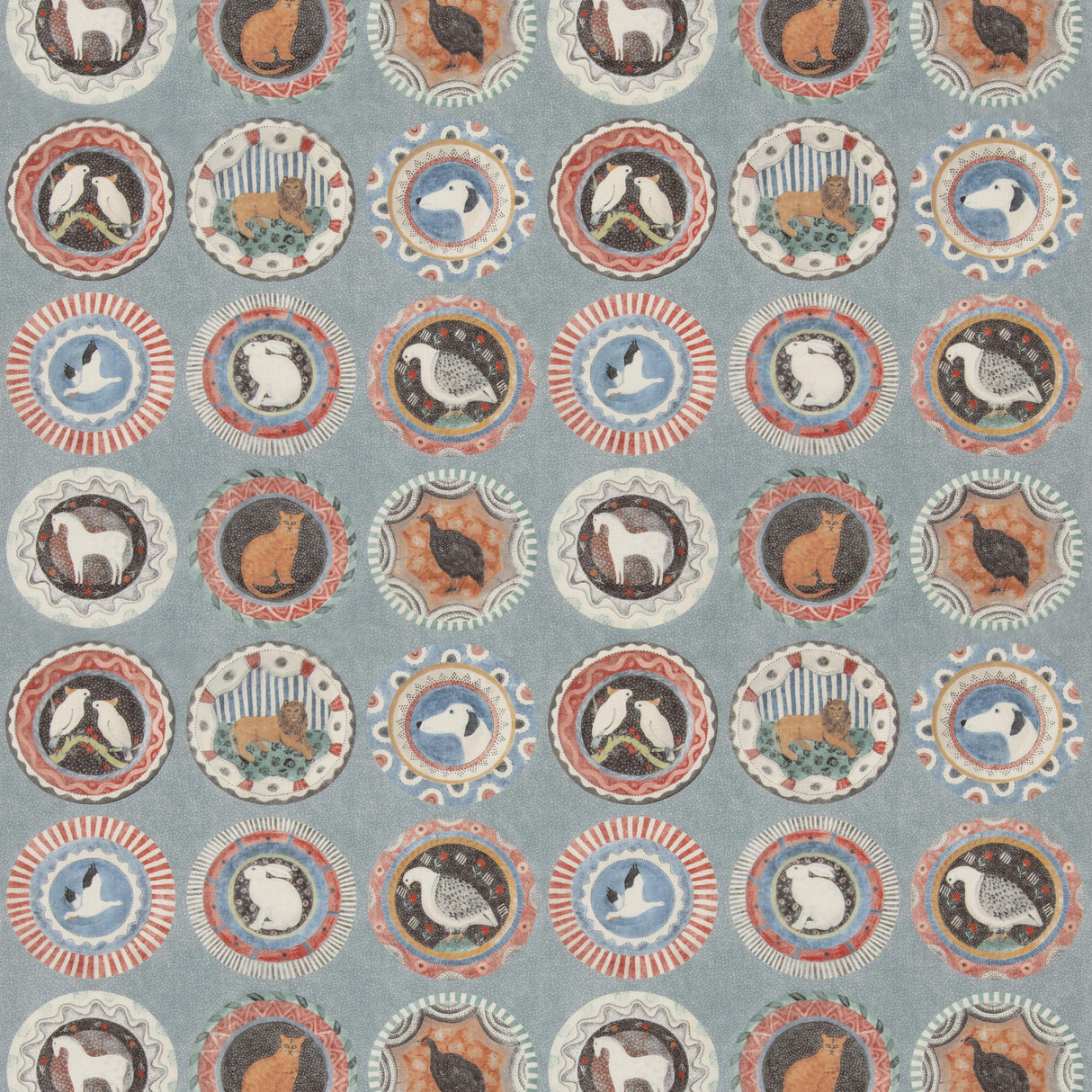 G P & J Baker ROBINA'S DINNER PARTY TEAL Fabric