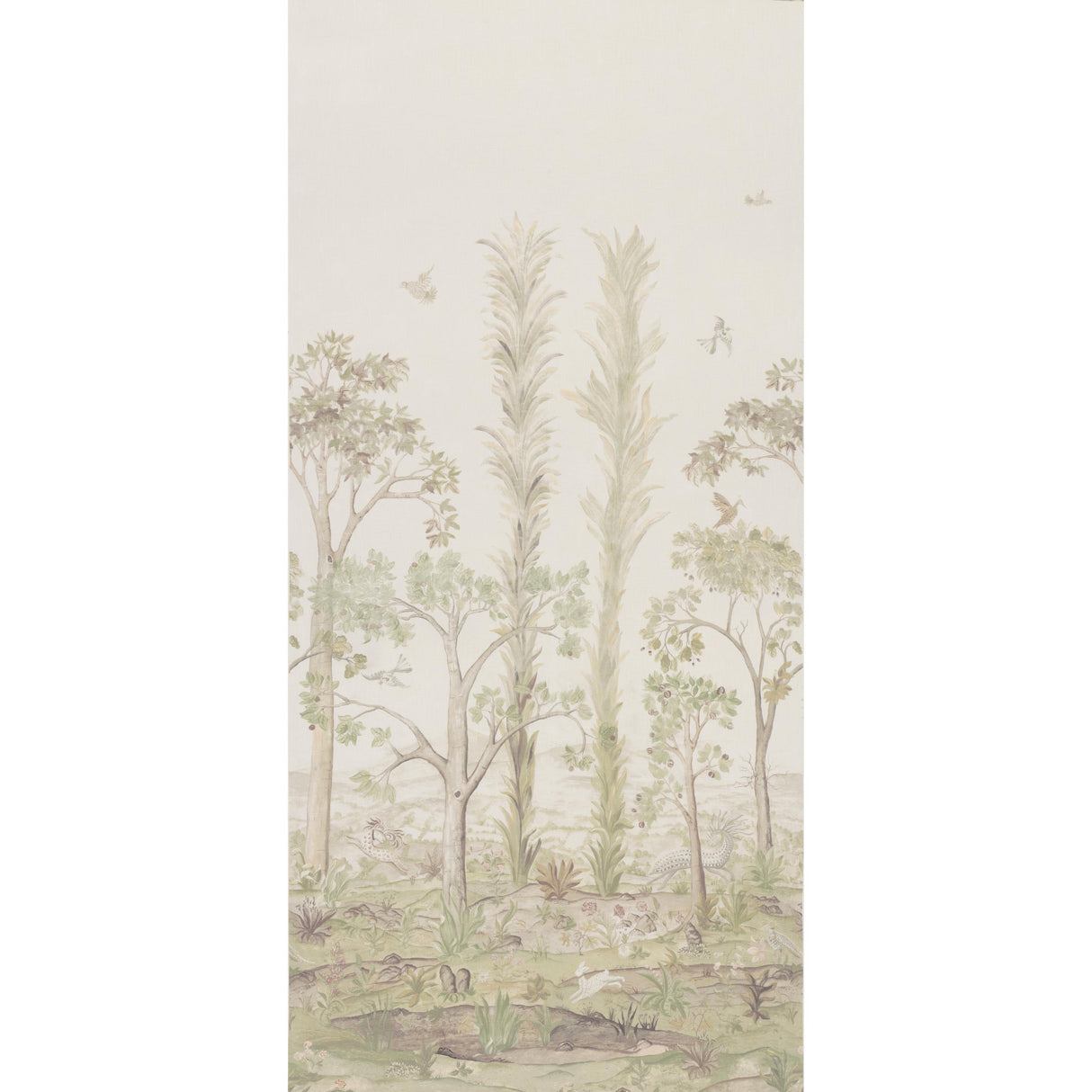 G P & J Baker TALL TREES PRINTED PANEL SOFT GREEN Fabric