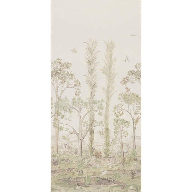 G P & J Baker TALL TREES PRINTED PANEL SOFT GREEN Fabric