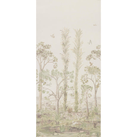 G P & J Baker TALL TREES PRINTED PANEL SOFT GREEN Fabric