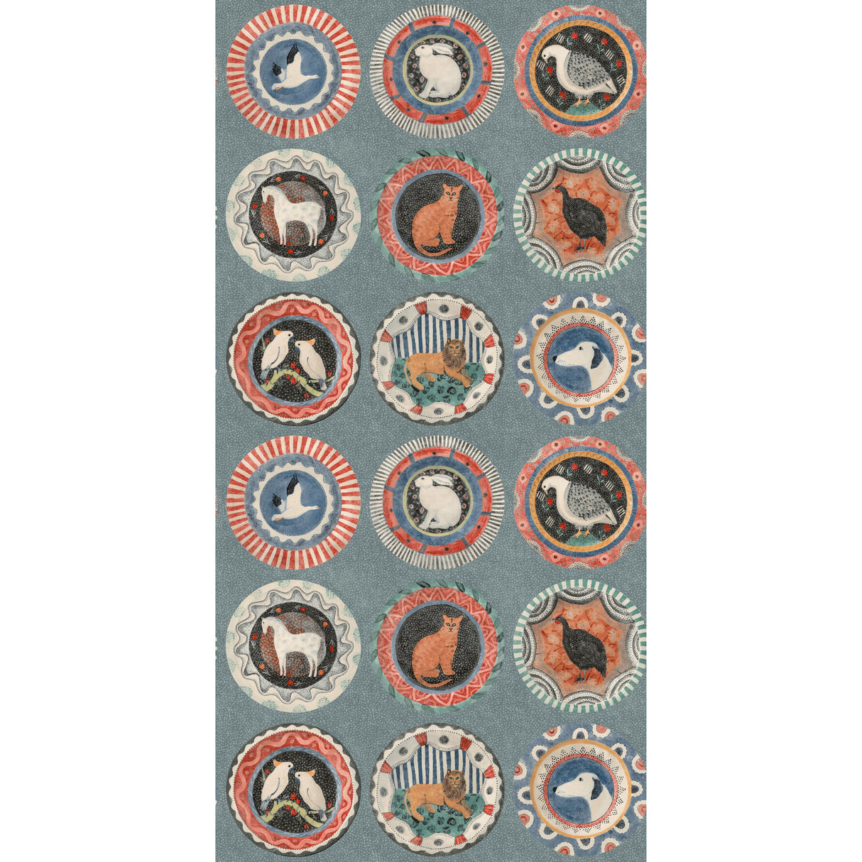 G P & J Baker ROBINA'S DINNER PARTY TEAL Wallpaper