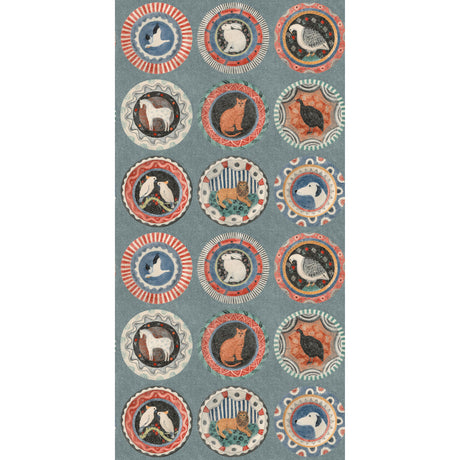 G P & J Baker ROBINA'S DINNER PARTY TEAL Wallpaper