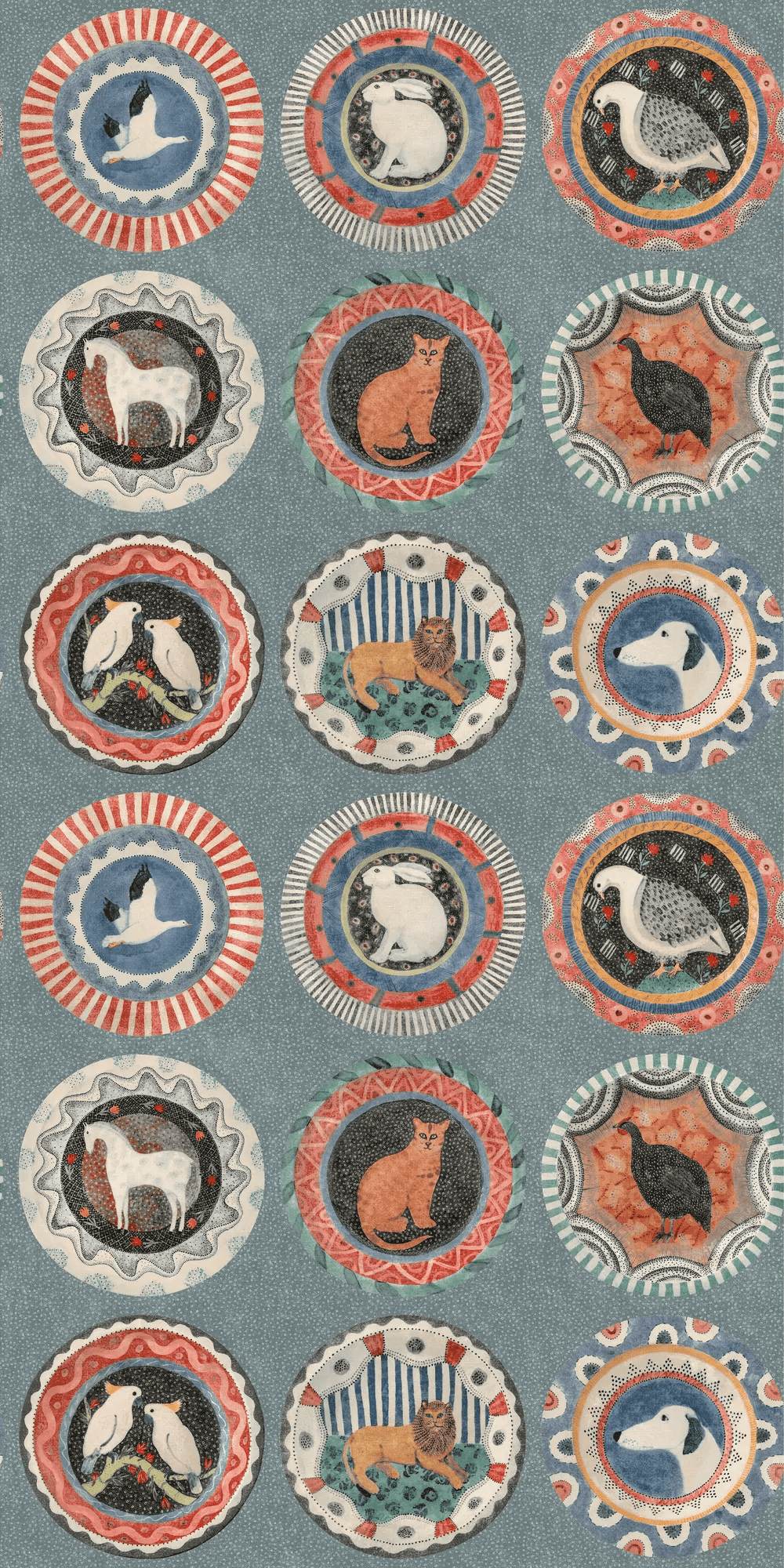 G P & J Baker ROBINA'S DINNER PARTY TEAL Wallpaper