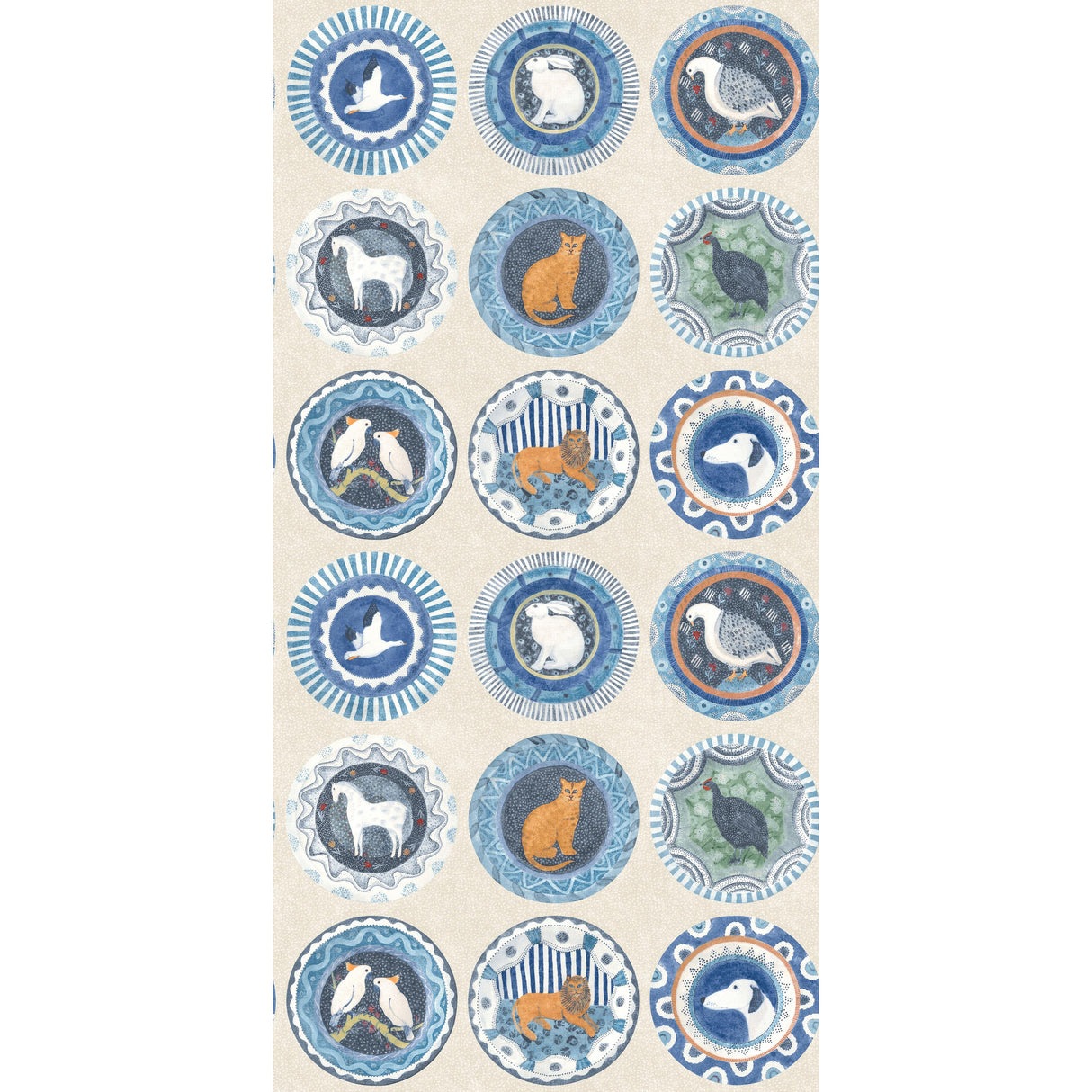 G P & J Baker ROBINA'S DINNER PARTY BLUE Wallpaper