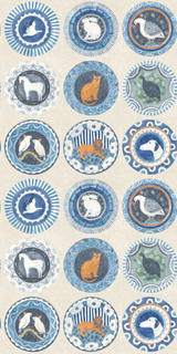 G P & J Baker ROBINA'S DINNER PARTY BLUE Wallpaper