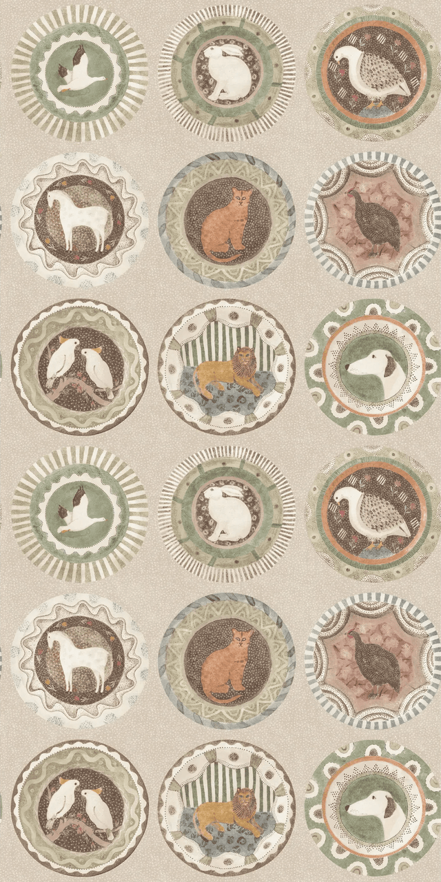 G P & J Baker ROBINA'S DINNER PARTY SAGE Wallpaper