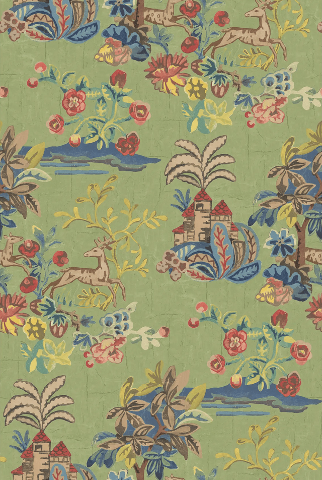 G P & J Baker KNIGHT'S TALE SPRING GREEN Wallpaper